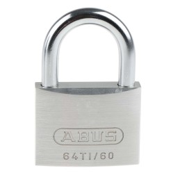 1 pcs - ABUS 64TI Key Weatherproof Titanium Weatherproof Padlock, 9.5mm Shackle, 60mm Body