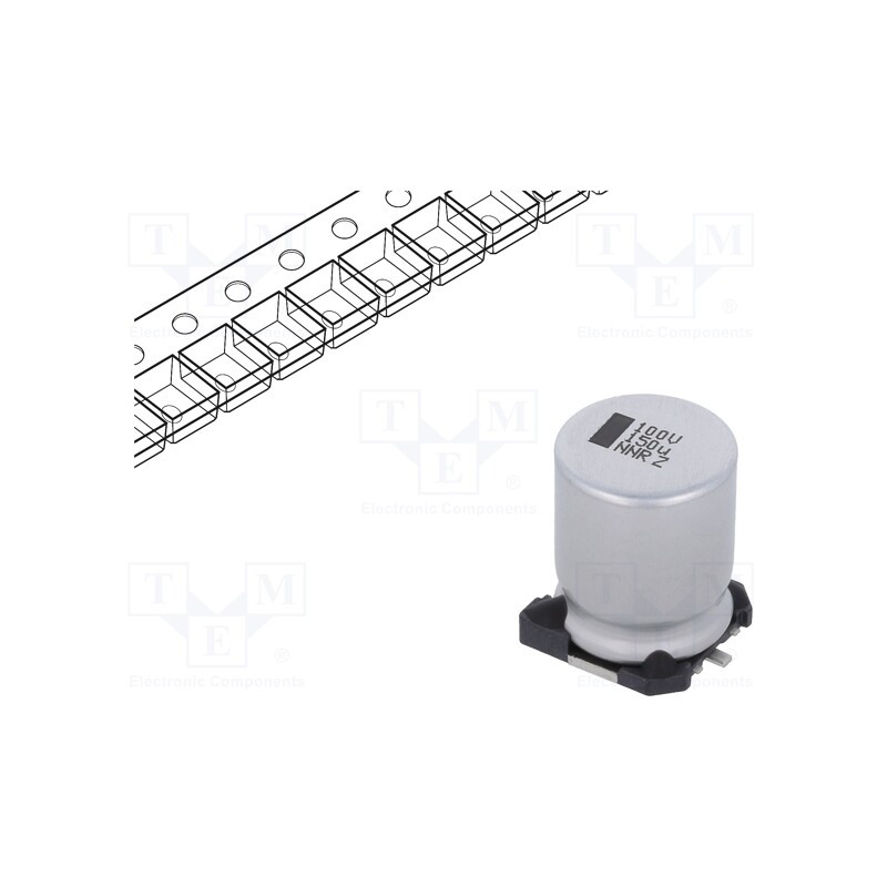 1 pcs x VISHAY - MAL215099908E3 - Capacitor: electrolytic, SMD, 150uF, 100VDC, 12.5x12.5x16mm, ±20%
