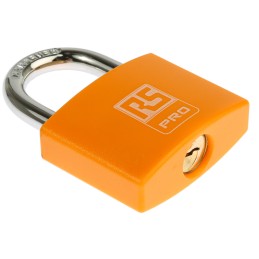 1 pcs - RS PRO Key Weatherproof Brass Padlock, 6mm Shackle, 43mm Body