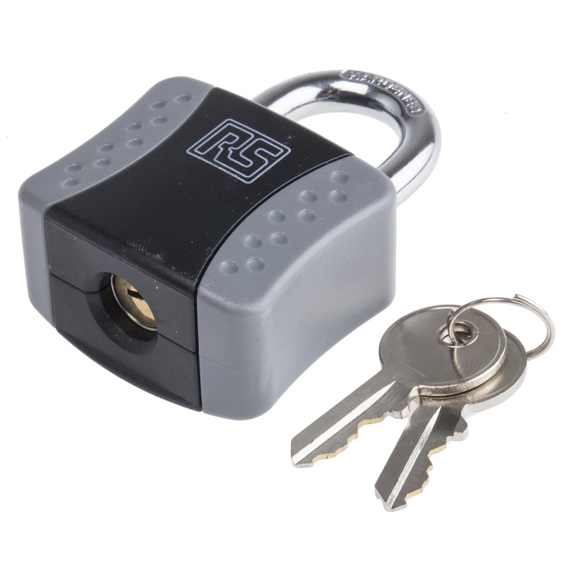 1 pcs - RS PRO Key Weatherproof Steel Padlock, 7mm Shackle, 47mm Body