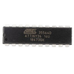 5 pcs - Microchip ATTINY26-16PU, 8bit AVR Microcontroller, ATtiny26, 16MHz, 2 kB Flash, 20-Pin PDIP