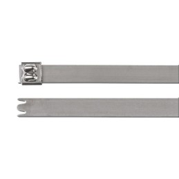 1 Bag of 50 - HellermannTyton Cable Tie, Ball Bearing Lock, 838mm x 12.3 mm, Metal Stainless Steel, Pk-50