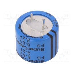 1 pcs x KEMET - FG0H225ZF - Supercapacitor, THT, 2.2F, 5.5VDC, -20÷80%, Body dim: Ø21.5x19mm