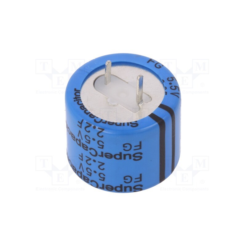 1 pcs x KEMET - FG0H225ZF - Supercapacitor, THT, 2.2F, 5.5VDC, -20÷80%, Body dim: Ø21.5x19mm