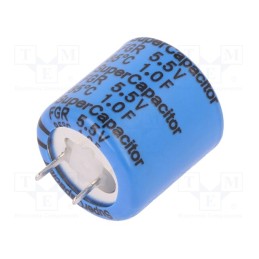 1 pcs x KEMET - FGR0H105ZF - Supercapacitor, THT, 1F, 5.5VDC, -20÷80%, Body dim: Ø16.5x19mm