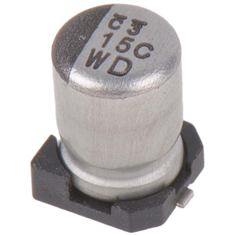 100 pcs - Nichicon 15μF Aluminium Electrolytic Capacitor 16V dc, Surface Mount - UWD1C150MCL1GS