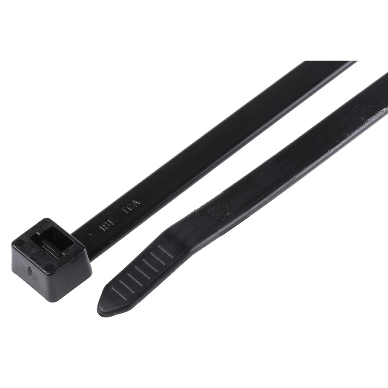 1 Bag of 50 - HellermannTyton Cable Tie, 225mm x 7.6 mm, Black Polyamide 6.6 (PA66), Pk-50