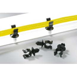 1 Bag of 500 - HellermannTyton Black Polyamide Fixing Element, 9mm Max. Bundle