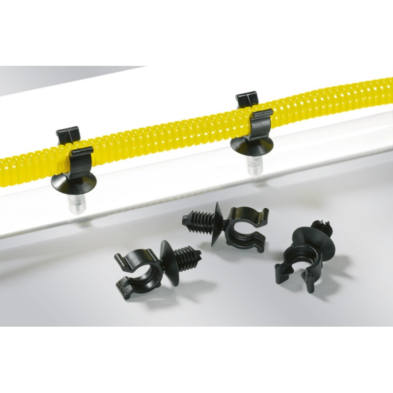 1 Bag of 500 - HellermannTyton Black Polyamide Fixing Element, 7mm Max. Bundle