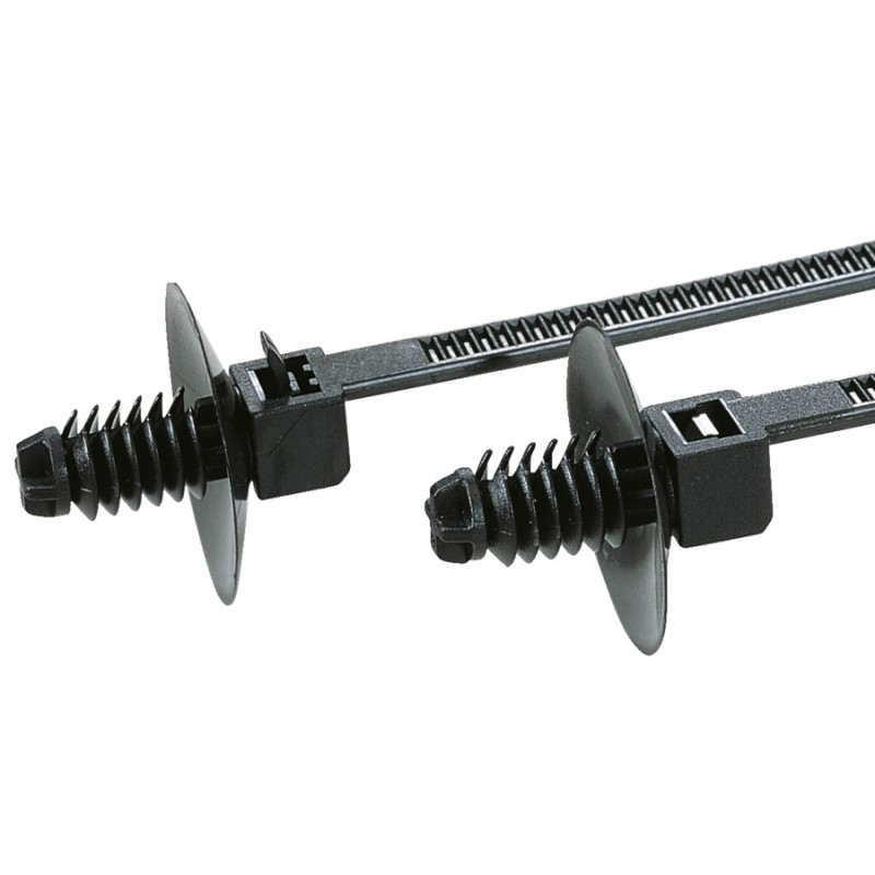 1 Bag of 500 - HellermannTyton Cable Tie, Releasable, 110mm x 2.5 mm, Black Polyamide 6.6 (PA66)