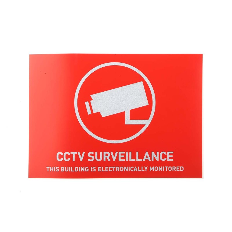 1 pcs - ABUS Security-Center Red/White CCTV Sticker, CCTV Surveillance-Text, English, CCTV, 105 mm x 148mm