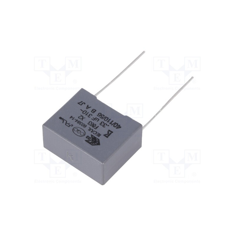2 pcs x KEMET - F863BN334K310R - Capacitor: polypropylene, 0.33uF, 18x14.5x8.5mm, THT, ±10%, 15mm