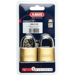 1 pcs - ABUS Key Weatherproof Brass Padlock, 6mm Shackle, 39mm Body