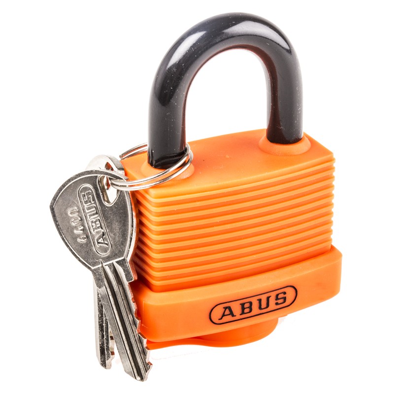 1 pcs - ABUS Key Weatherproof Aluminium, Steel Safety Padlock, Keyed Alike, 8mm Shackle, 53mm Body