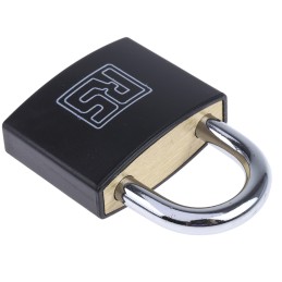 1 pcs - RS PRO Key Weatherproof Brass Padlock, 6mm Shackle, 43mm Body