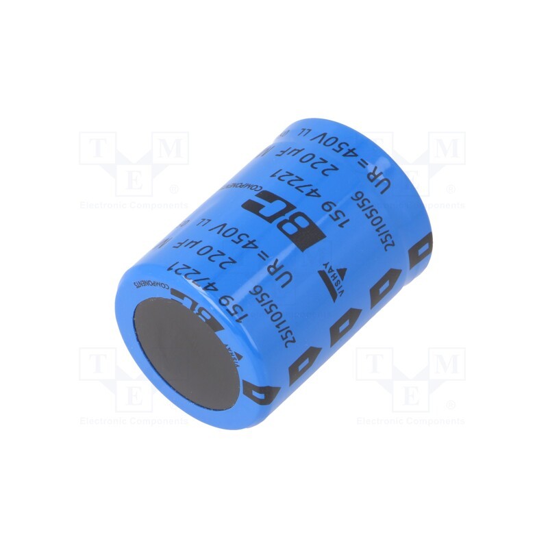 1 pcs x VISHAY - MAL215947221E3 - Capacitor: electrolytic, SNAP-IN, 220uF, 450VDC, Ø30x40mm, ±20%