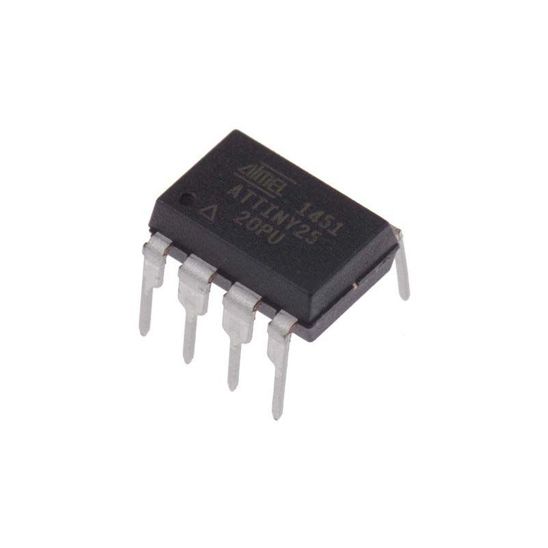 5 pcs - Microchip ATTINY25-20PU, 8bit AVR Microcontroller, ATtiny25, 20MHz, 2 kB Flash, 8-Pin PDIP