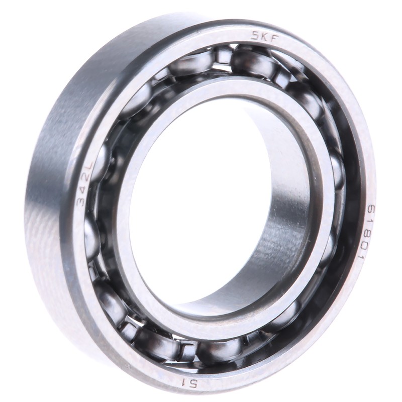 1 pcs - SKF 61801 Single Row Deep Groove Ball Bearing- Open Type 12mm I.D, 21mm O.D