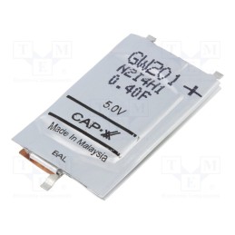 1 pcs x CAP-XX - GW201F - Supercapacitor, SMD, 0.4F, 5VDC, ±20%, 28.5x17x2.7mm, 30A, -40÷70°C