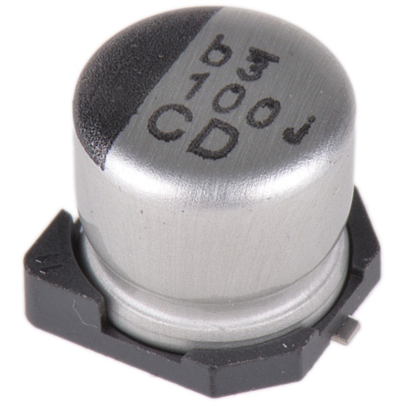 50 pcs - Nichicon 100μF Aluminium Electrolytic Capacitor 6.3V dc, Surface Mount - UCD0J101MCL1GS