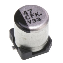 50 pcs - Panasonic 47μF Aluminium Electrolytic Capacitor 16V dc, Surface Mount - EEEFK1C470UR