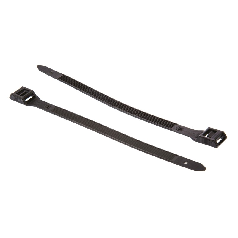 1 Box of 100 - HellermannTyton Cable Tie, External Notched, 180mm x 9 mm, Black PA 6.6 Heatstabilised, Pk-100