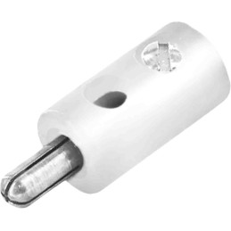 1 Bag of 5 - RS PRO White Male Banana Plug, 32A, 30V, Nickel Plating