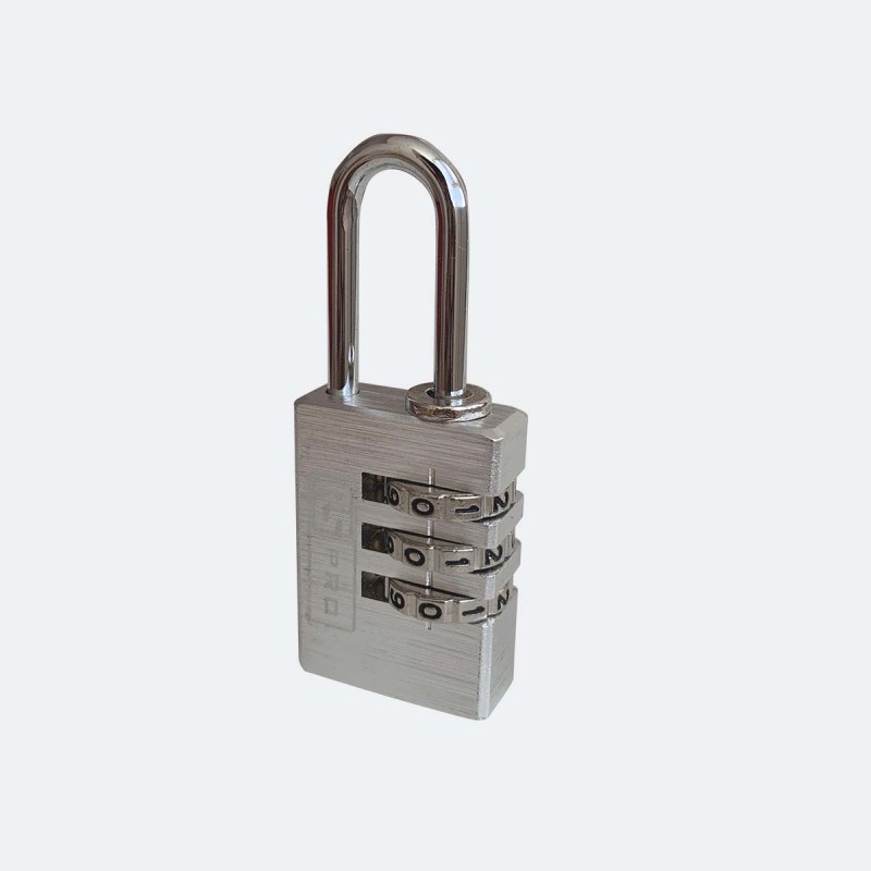 1 pcs - RS PRO Combination Aluminium Combination Padlock, 3mm Shackle, 23mm Body