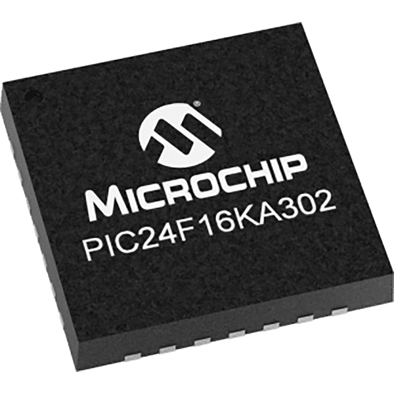 5 pcs - Microchip PIC24F16KA302-I/ML, 16bit PIC Microcontroller, PIC24F, 32MHz, 16 kB Flash, 28-Pin QFN