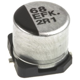 100 pcs - Panasonic 68μF Aluminium Electrolytic Capacitor 25V dc, Surface Mount - EEEFK1E680P