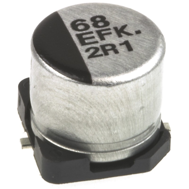100 pcs - Panasonic 68μF Aluminium Electrolytic Capacitor 25V dc, Surface Mount - EEEFK1E680P