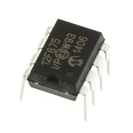 5 pcs - Microchip PIC12F675-I/P, 8bit PIC Microcontroller, PIC12F, 20MHz, 1024 x 14 words, 128 B Flash, 8-Pin PDIP