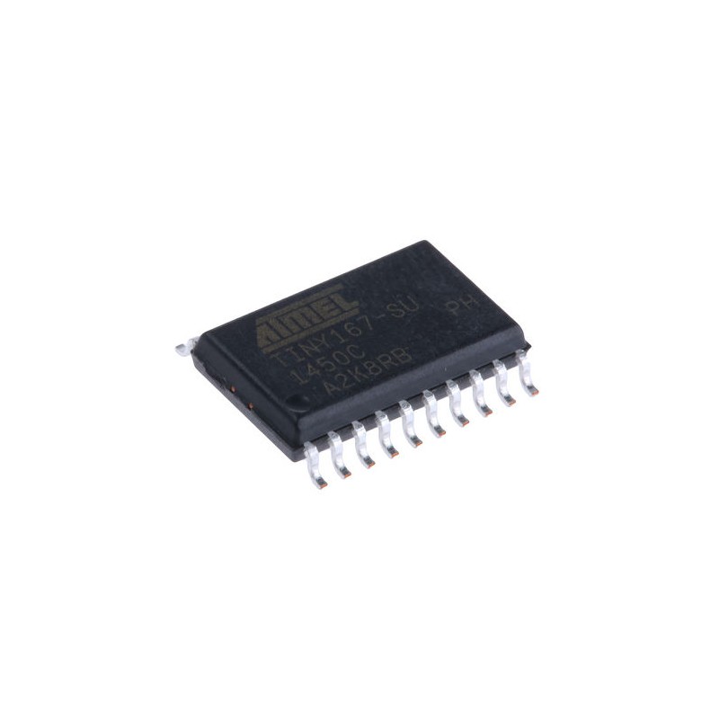 5 pcs - Microchip ATTINY167-SU, 8bit AVR Microcontroller, ATtiny167, 16MHz, 16 kB Flash, 20-Pin SOIC