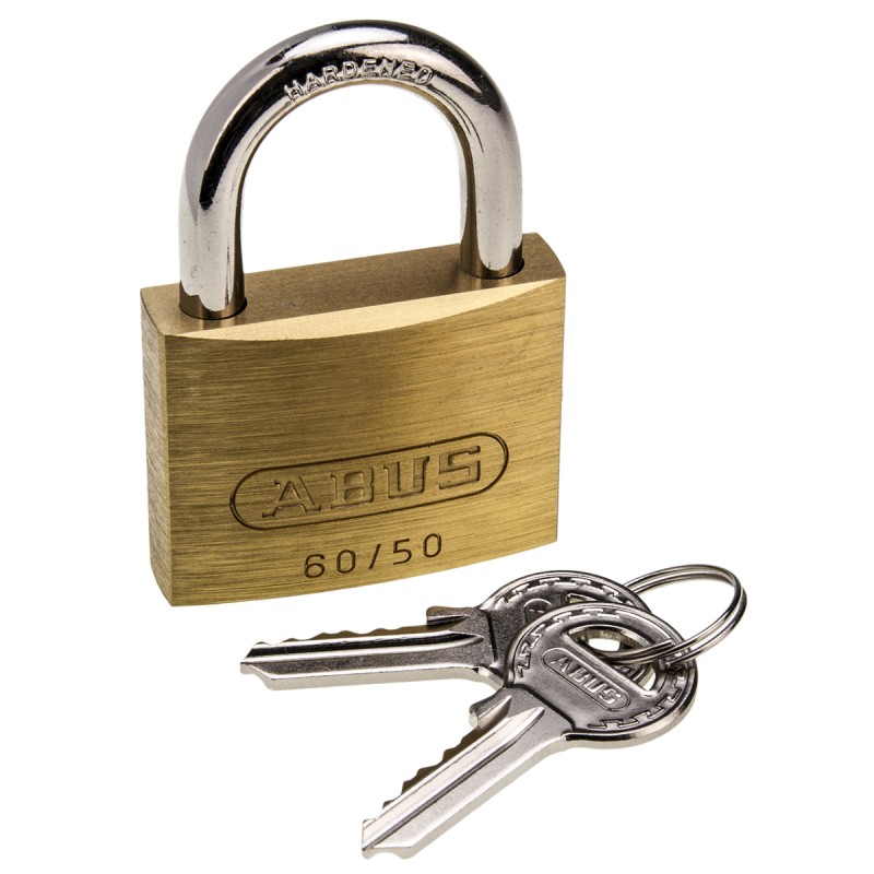 1 pcs - ABUS Key Weatherproof Brass, Steel Padlock, Keyed Alike, 8mm Shackle, 50mm Body