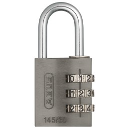 1 pcs - ABUS 145/30 Combination Weatherproof Aluminium Combination Padlock, 5mm Shackle, 31.5mm Body