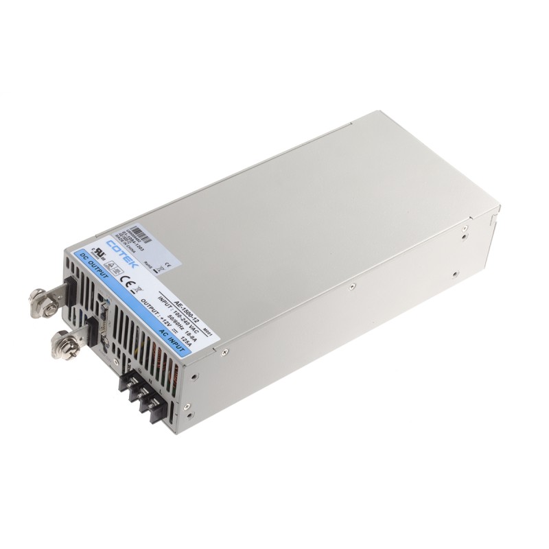 1 pcs - COTEK Switching Power Supply, AE-1500-12, 12V dc, 125A, 1.5kW, 1 Output, 127 - 370 V dc, 90 - 264 V ac