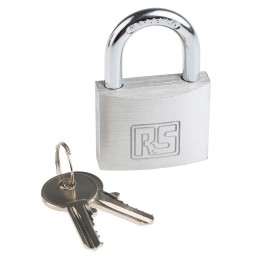 1 pcs - RS PRO Key Weatherproof Aluminium Safety Padlock, 6mm Shackle, 40mm Body