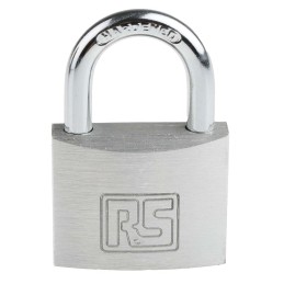 1 pcs - RS PRO Key Weatherproof Aluminium Safety Padlock, 6mm Shackle, 40mm Body
