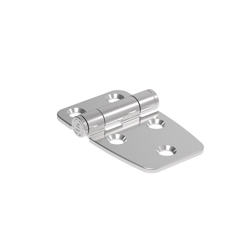 1 pcs - Southco Gloss Stainless Steel Strap Hinge, Screw Fixing, 58mm x 38.2mm x 9mm