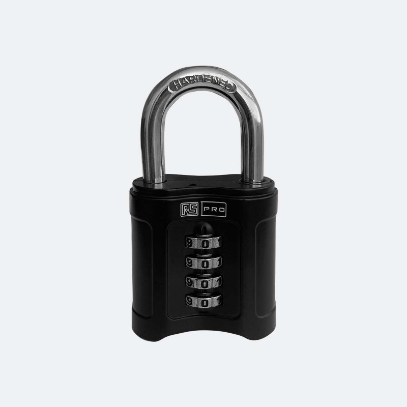 1 pcs - RS PRO Combination Zinc Alloy Padlock, 8mm Shackle, 55mm Body