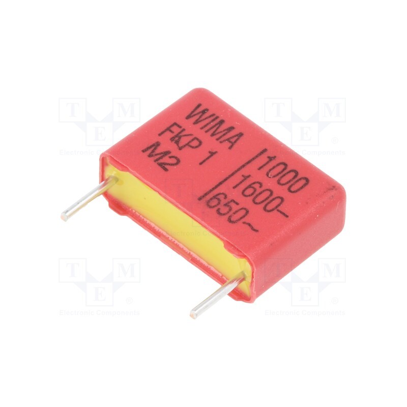 2 pcs x WIMA - FKP1T011004C00KSSD - Capacitor: polypropylene, 1nF, 6x12.5x18mm, THT, ±10%, 15mm, 650VAC