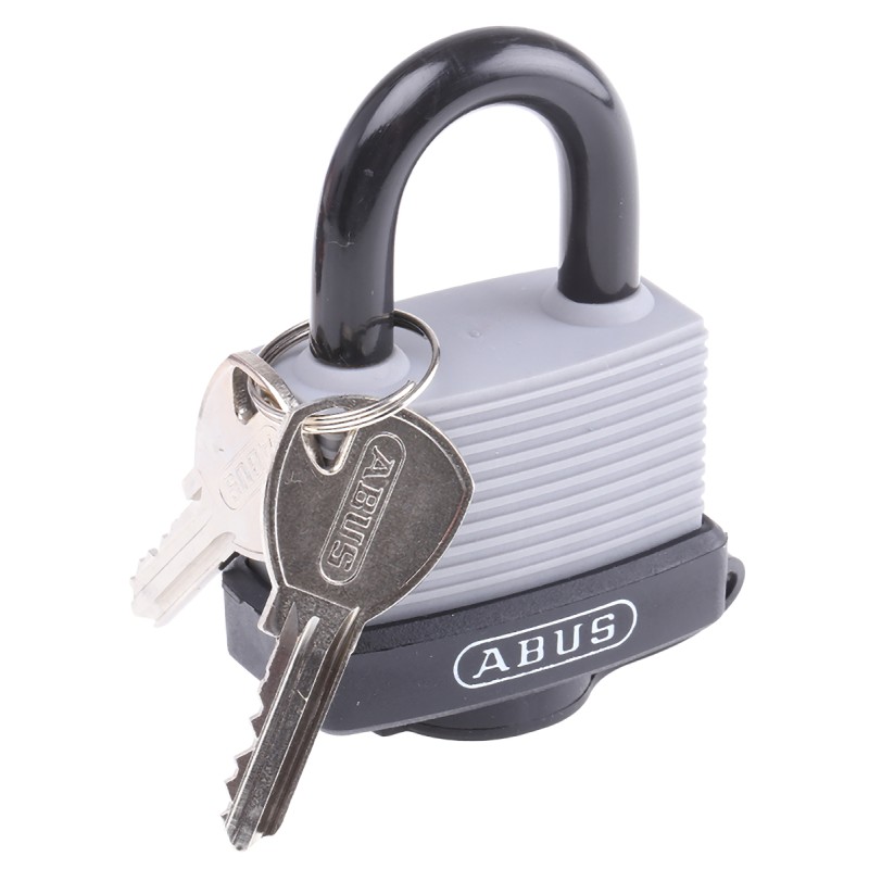1 pcs - ABUS Key Weatherproof Aluminium, Steel Safety Padlock, Keyed Alike, 8mm Shackle, 53mm Body