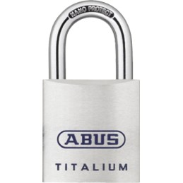 1 pcs - ABUS Key Weatherproof Titanium Weatherproof Padlock, 7mm Shackle, 40mm Body