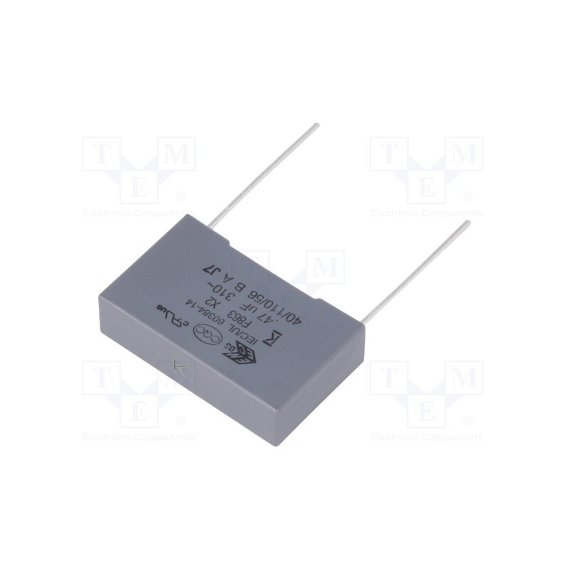 2 pcs x KEMET - F863DE474K310R - Capacitor: polypropylene, 0.47uF, 26.5x16x7mm, THT, ±10%, 22.5mm