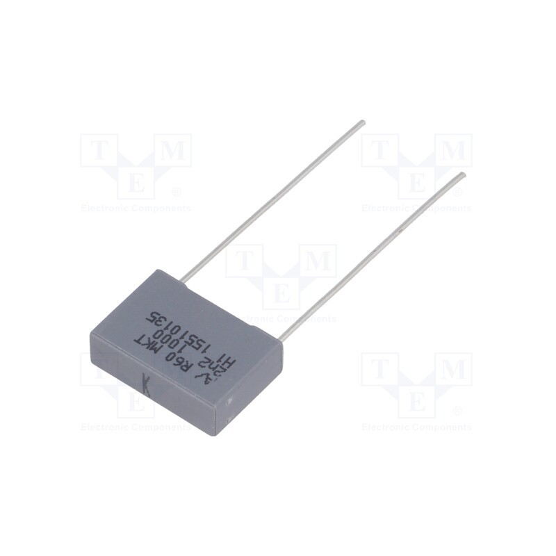 5 pcs x KEMET - R60QF12205001K - Capacitor: polyester, 2.2nF, 250VAC, 1000VDC, 10mm, ±10%, 13x4x9mm