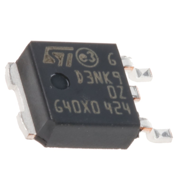 5 pcs - N-Channel MOSFET, 3 A, 900 V, 3-Pin DPAK STMicroelectronics STD3NK90ZT4