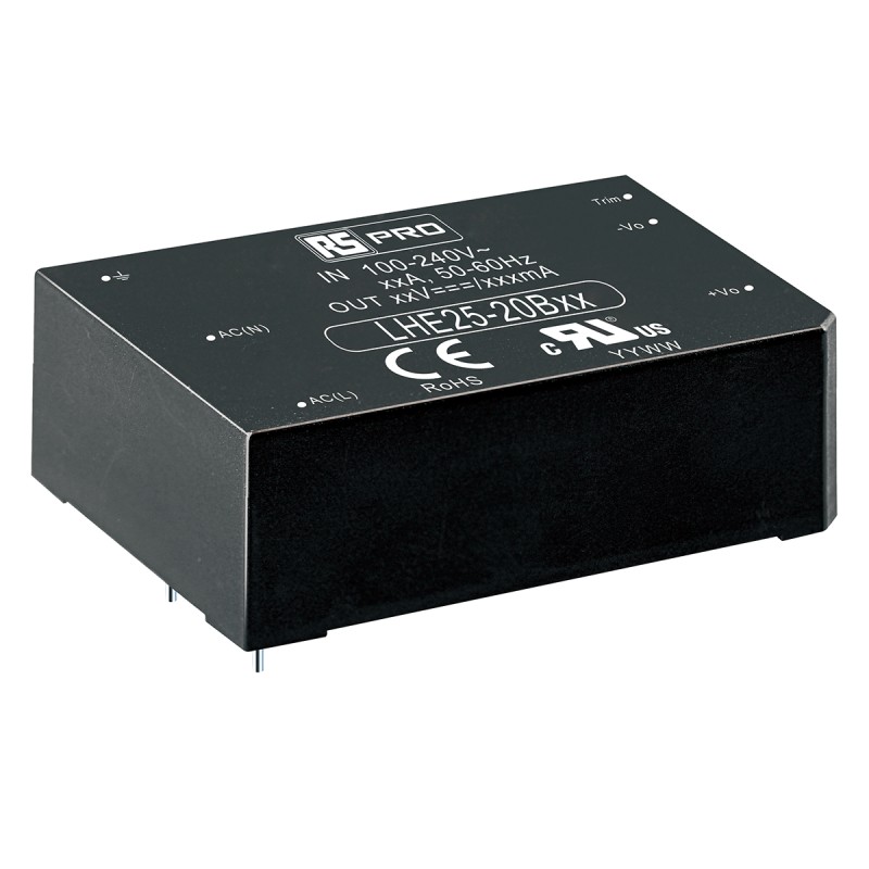 1 pcs - RS PRO Switching Power Supply, 5V dc, 4.1A, 20.5W, 1 Output, 100 - 370 V dc, 85 - 264 V ac Input Voltage