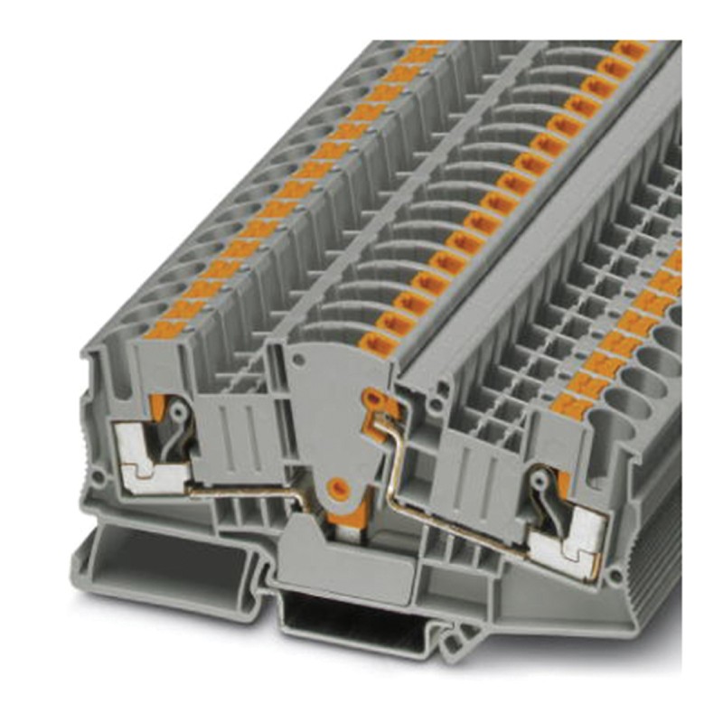 1 Box of 50 - Phoenix Contact PTME 6 HV Series Grey Test Disconnect Terminal Block, 0.5 - 10mm², Single-Level, Push In