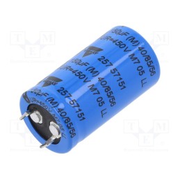 1 pcs x VISHAY - MAL225757151E3 - Capacitor: electrolytic, SNAP-IN, 150uF, 450VDC, Ø22x40mm, ±20%