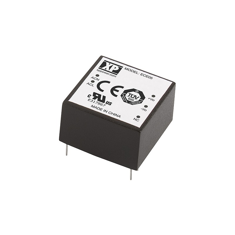 1 pcs - XP Power Switching Power Supply, ECE05US24, 24V dc, 210mA, 5W, 1 Output, 120 - 370 V dc, 85 - 264 V ac